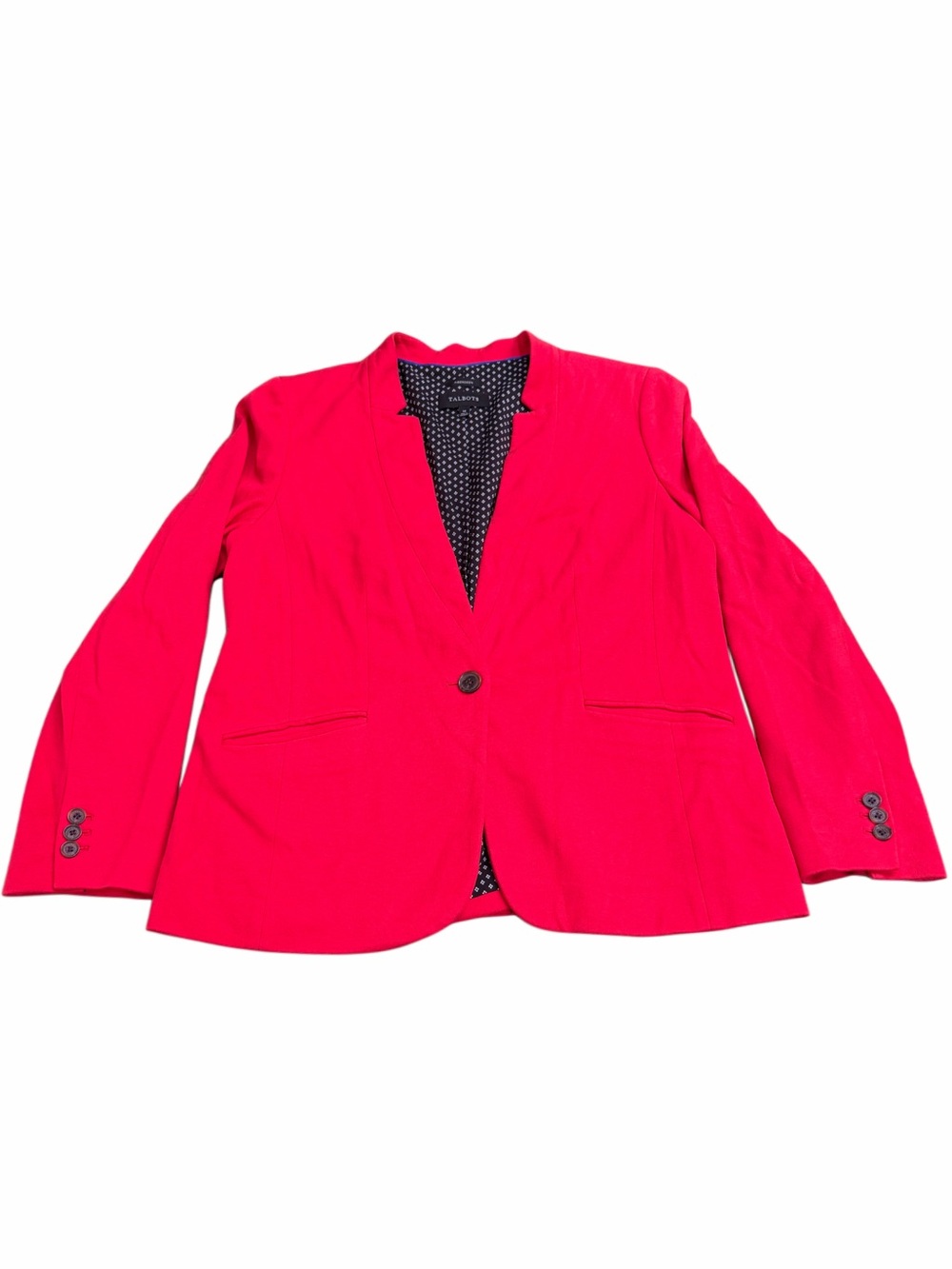 Talbots Red Single-Button Notch-Lapel Blazer